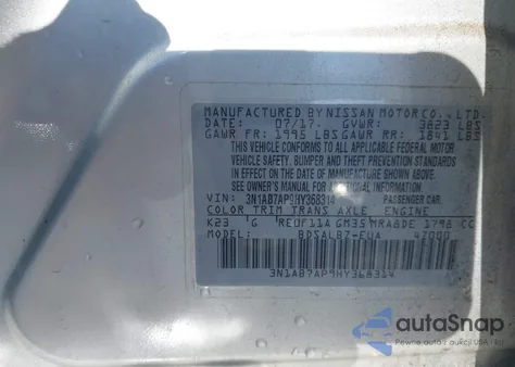 2017 Nissan Sentra S from USA, damaged, VIN 3N1AB7AP9HY368314